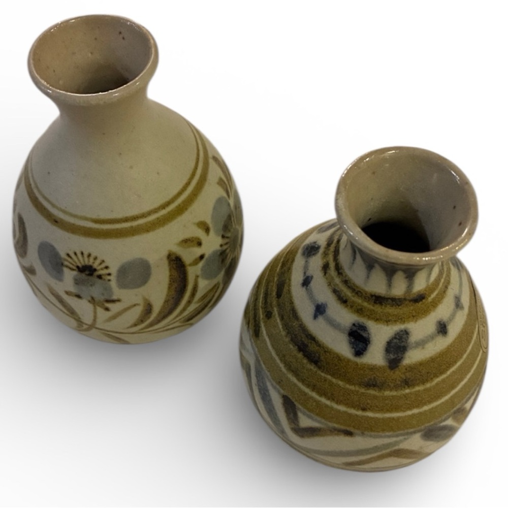 Japan Stoneware Vases Set/2 Stoneware Pottery Bud Vases Creative Decorative Co.